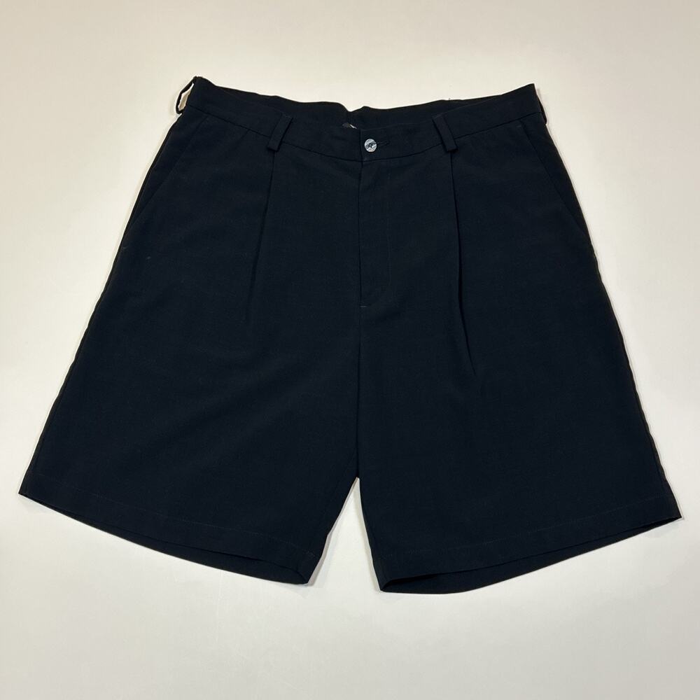 Nike Golf Pleated Shorts Mens 36 Black Dri-Fit Performance 9” Inseam
